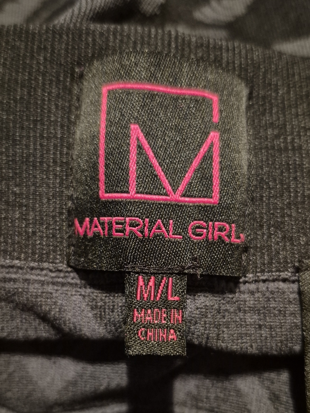 Material Girl Medium/large black & gray footless tights NWOT - Picture 6 of 7